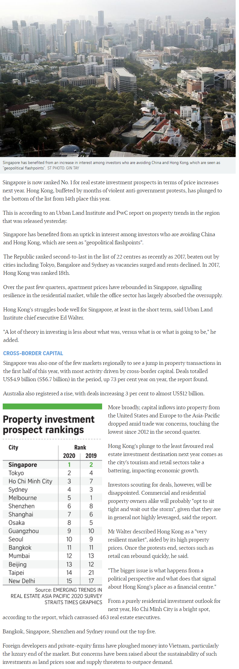 Sophia Regency - Singapore Tops Region For Property Investment Prospects